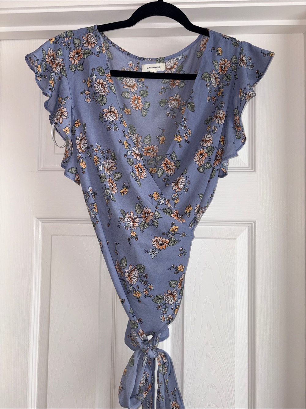 Max Studio Floral Wrap Top | Size M